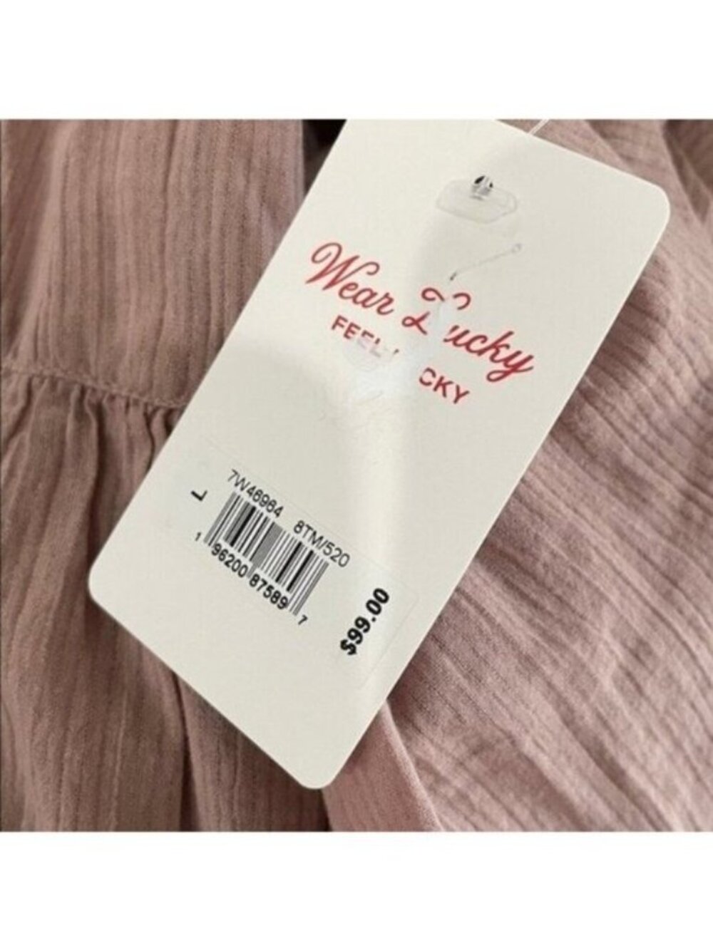 New Lucky Brand Embroidered Top Boho Gauzy Feminine Dainty Blush - Picture 11 of 11